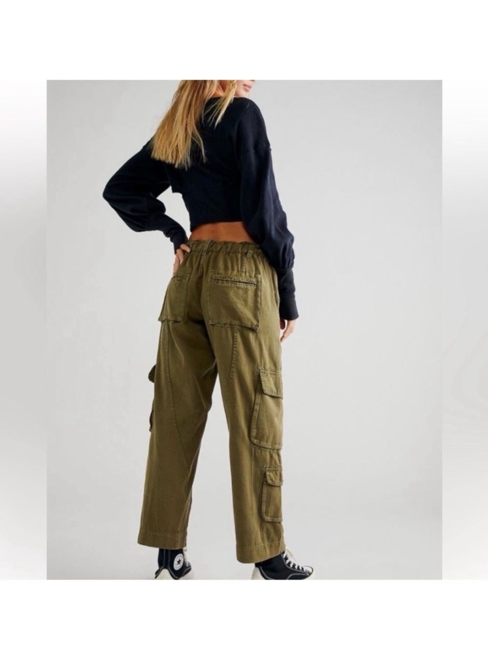 Free People Tahití Cargo Pants Dried Herb Green Size Medium